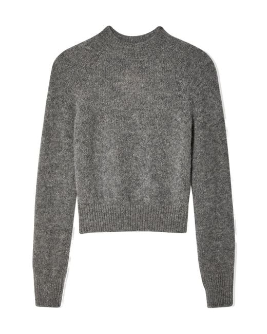 Dries Van Noten Gray Round-Neck And Long-Sleeved Sweater
