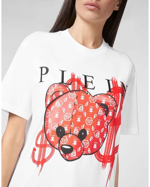 Philipp Plein White Logo Details T-Shirt