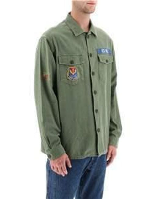 Polo Ralph Lauren Green Lapel Long-Sleeved Shirt for men
