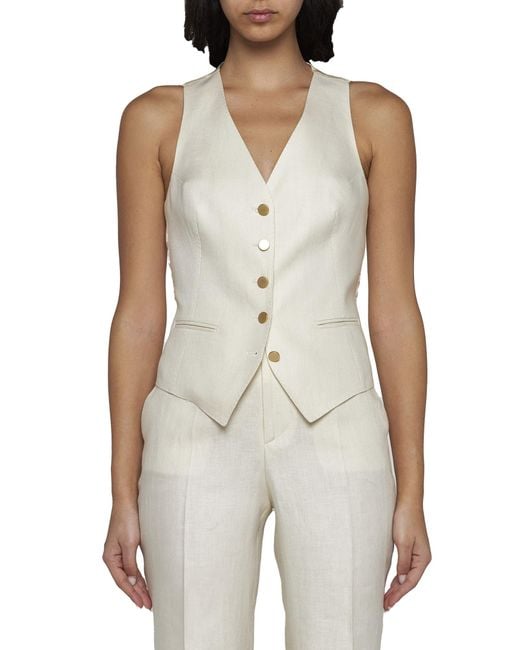 Tagliatore White Giselle V-Neck Vest