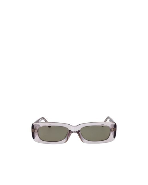 The Attico White The X Linda Farrow Mini Marfa Rectangle Frame Sunglasses