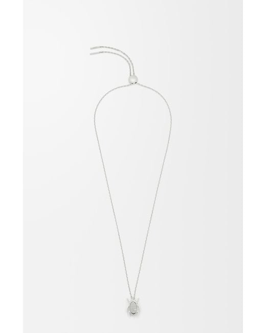 Loewe White Scarabeo Necklace