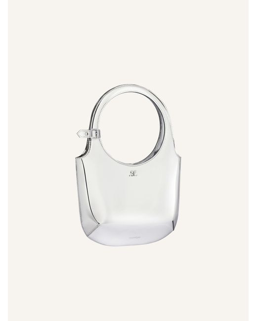 Courreges White Courrèges Logo Detailed Metallic Shoulder Bag