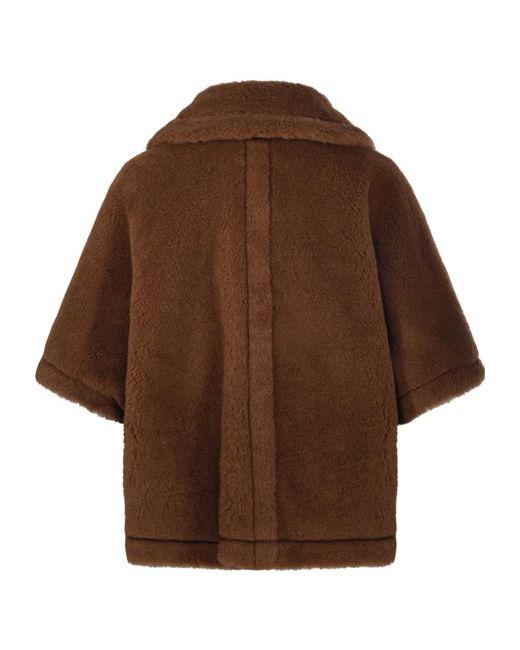Max Mara Brown Collared Short-Sleeved Coat