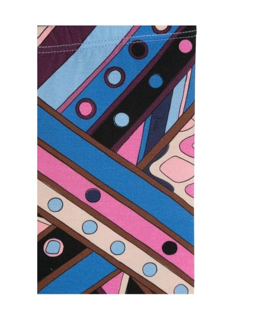 Emilio Pucci Blue Vivara Patterned Leggings