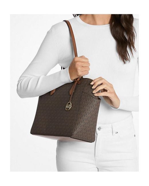 Michael Kors Brown Marilyn Medium Signature Logo Tote Bag