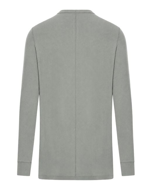 Rick Owens Gray Long-Sleeved T-Shirt for men