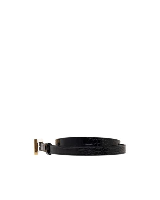 DSquared² White Logo Engraved Buckle Belt
