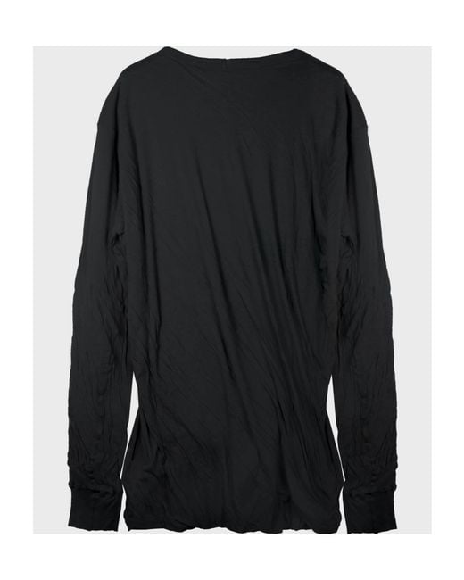 Rick Owens Black Temple Extra Large Double Long Sleeve T-Shirt for men