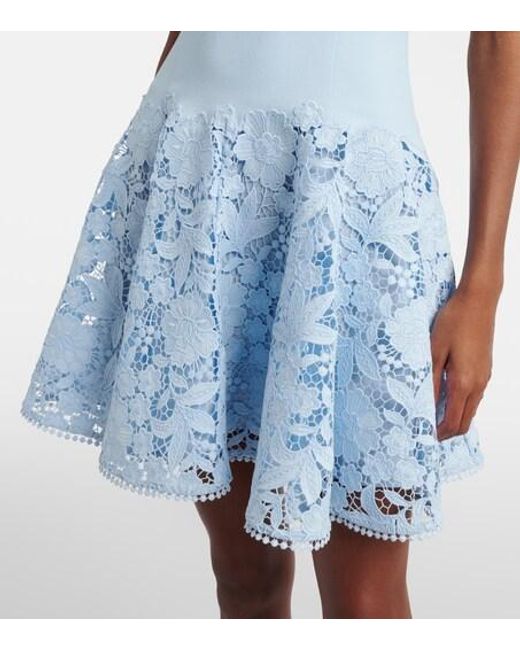 Self-Portrait Blue Lace Minidress