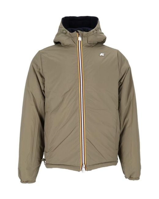 K-Way Blue Long-Sleeved Reversible Jacket for men