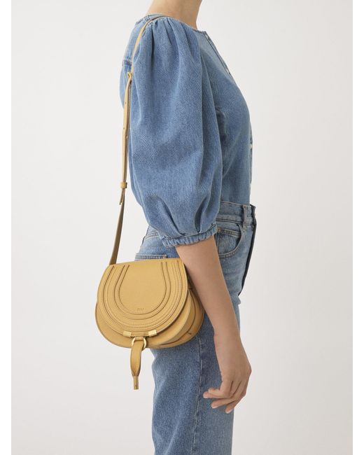 Chloé Yellow Small Marcie Leather Crossbody Bag