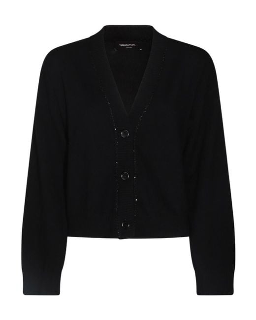 Fabiana Filippi Black Sequin-Embellished Knitted Cardigan