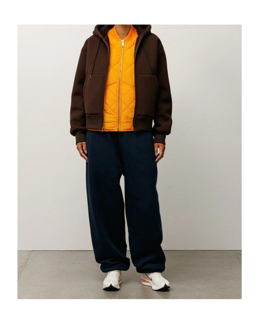 Stussy Brown Stüssy Sherpa Lined Hooded Sweater for men