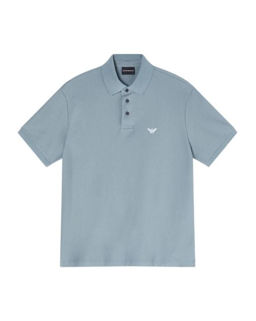 Emporio Armani Blue Short Sleeve Polo Shirt for men