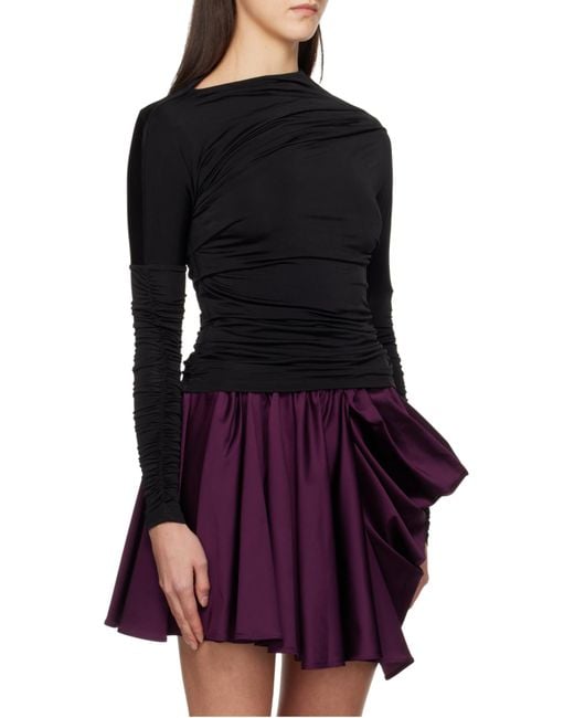 Ganni Black Ruched Top
