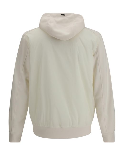 Herno Gray Zip-Up Drawstring Hooded Jacket for men