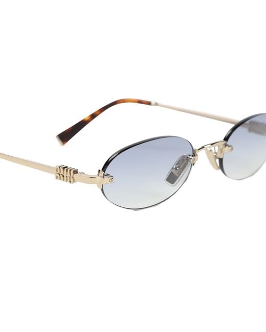 Miu Miu White Frameless Sunglasses