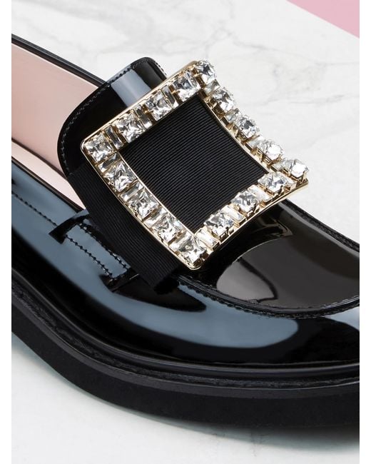 Roger Vivier Black Embellished Slip-On Loafers