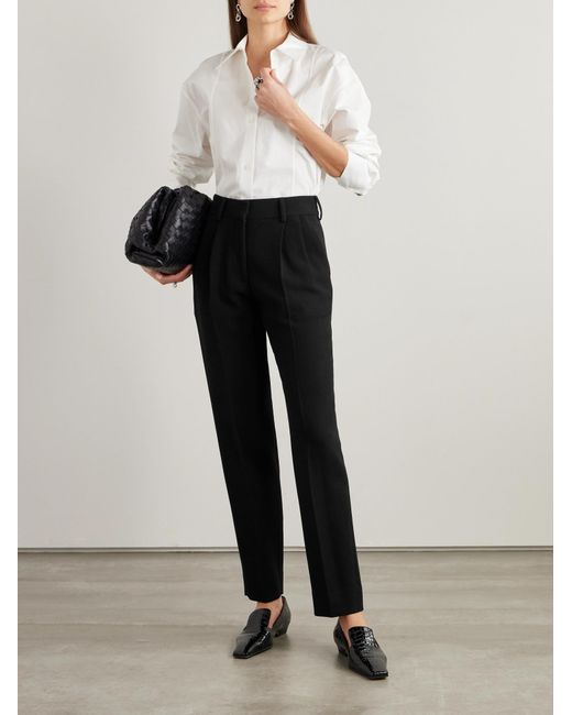 Blazé Milano Black Pleated Wool Casual Pants
