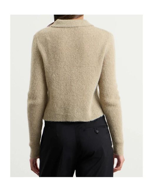 Our Legacy Natural Ribbed Pointed-Collar Cardigan