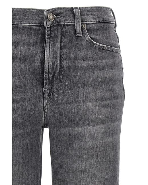7 For All Mankind Gray Mid-Rise Flared Jeans