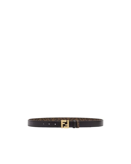 Fendi White Squared Ff Reversible Belt for men