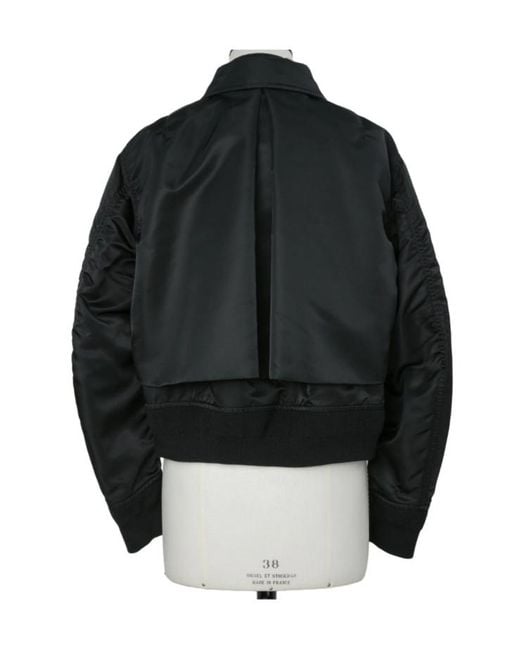 Sacai Black Double-Zip Bomber Jacket