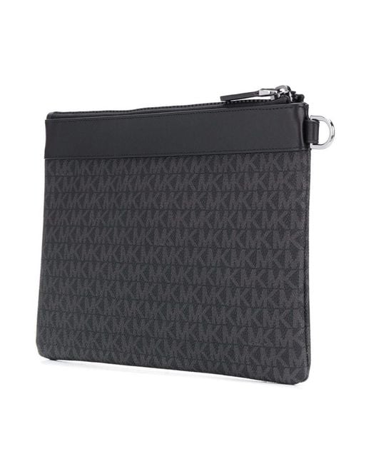 Michael Kors Gray Monogram Zipped Travel Pouch for men