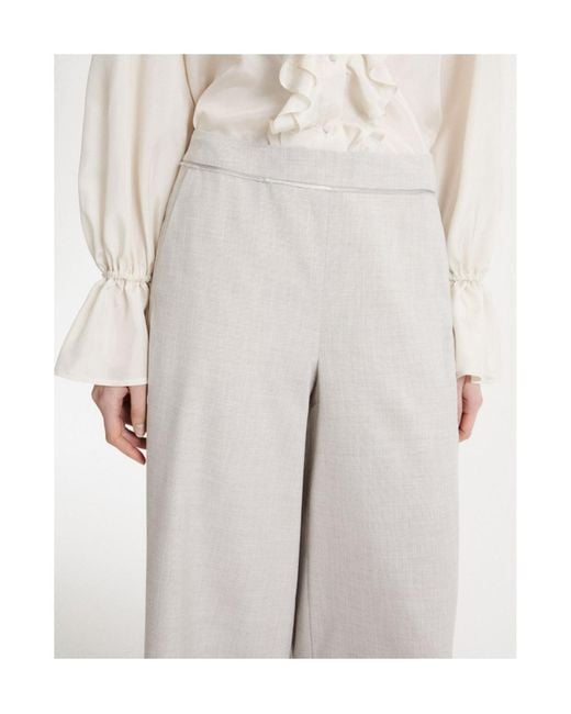 Marella Gray Wide-Leg Trousers
