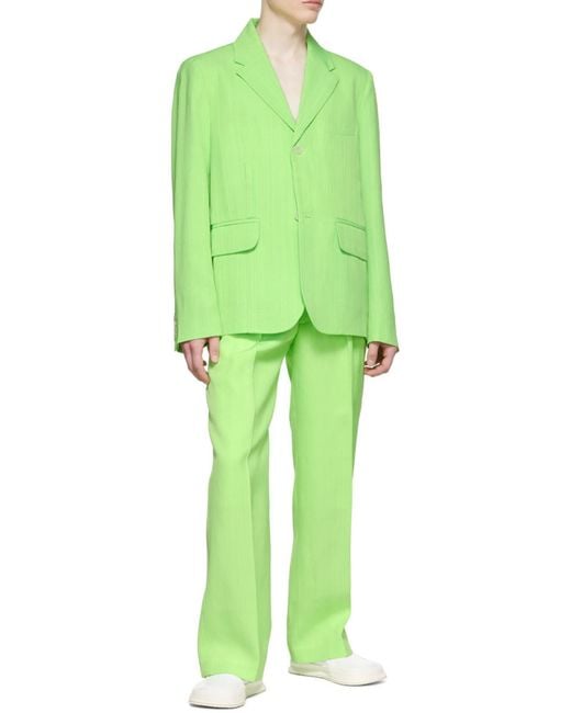 Jacquemus Green Single-Breasted Suit Jacket for men