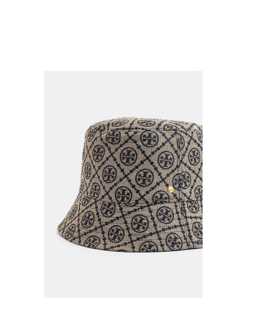 Tory Burch Gray Logo Monogram Bucket Bag