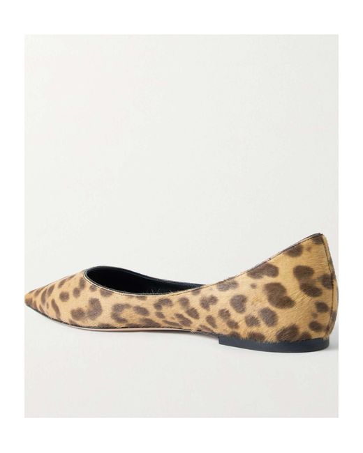 Jimmy Choo Brown Love Leopard-Print Pony Hair Ballet Flats