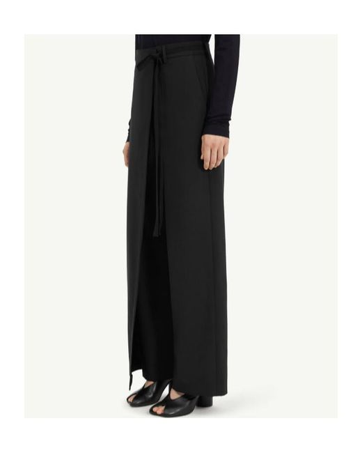 MM6 by Maison Margiela Blue Tie Detail Wide-Leg Tailored Trousers