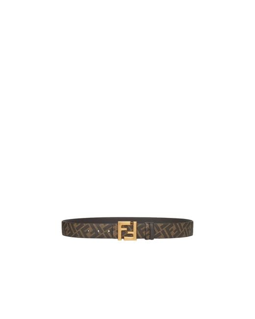 Fendi White Ff Squared Reversible Belt for men