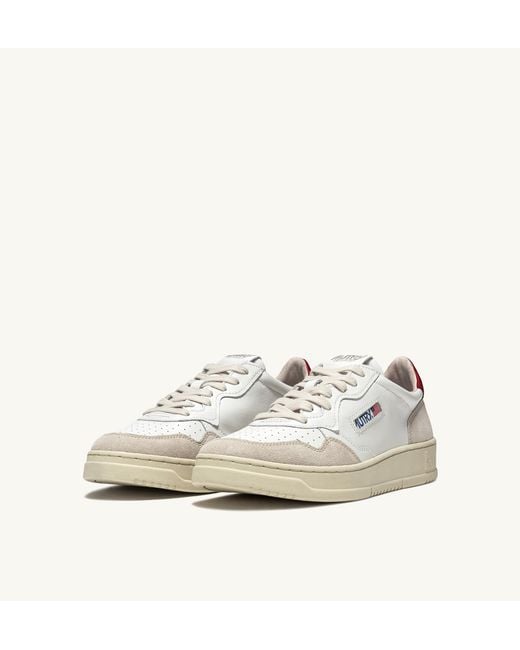 Autry White Paneled Low-Top Sneakers for men