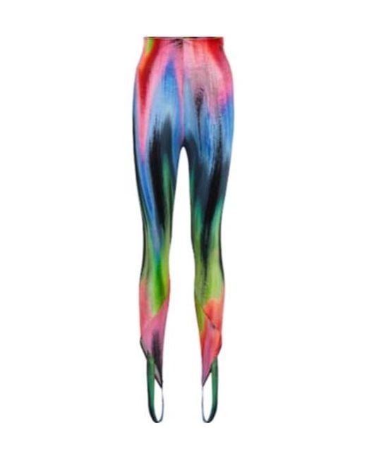 The Attico Blue Jamie High-Rise Stirrup Leggings