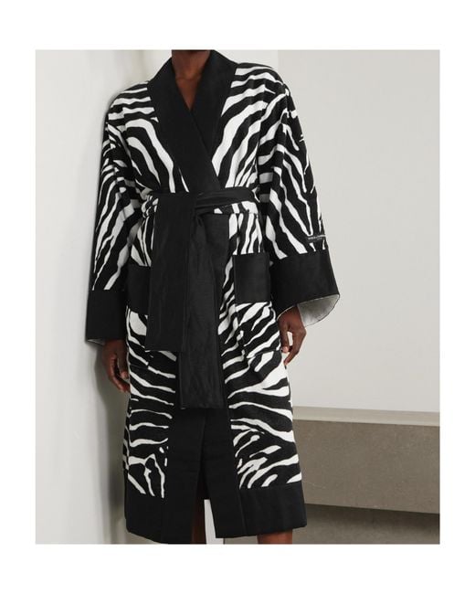 Dolce & Gabbana Black Lapel Long-Sleeved Bathrobe