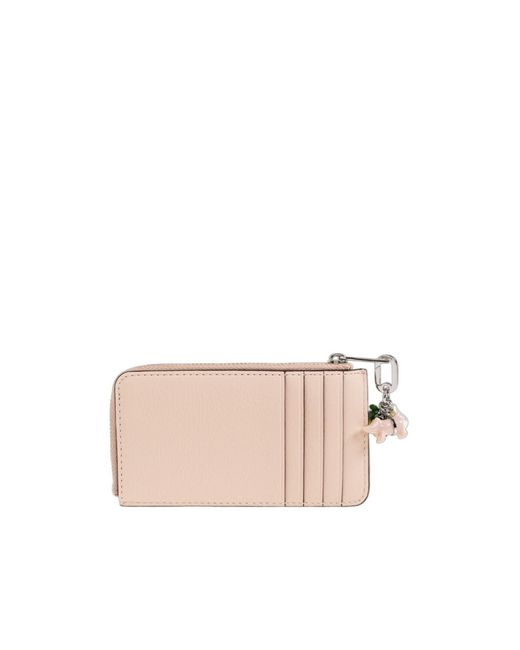 Tory Burch Pink Charlie Quilted Card Case