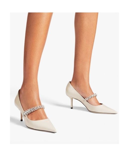 Jimmy Choo White Bing 65 Pointed High Heels