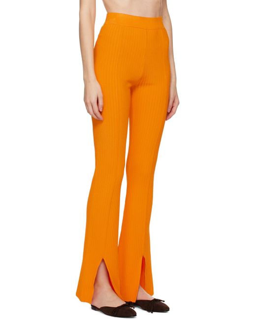 Nanushka Orange Slit Cuff Ribbed Trousers