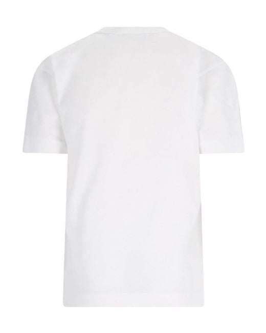 COMME DES GARÇONS PLAY White Comme Des Garçons Play Logo Detailed Crewneck T-Shirt for men