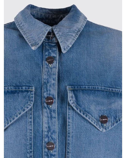 Dondup Blue Distressed-Finish Shirt