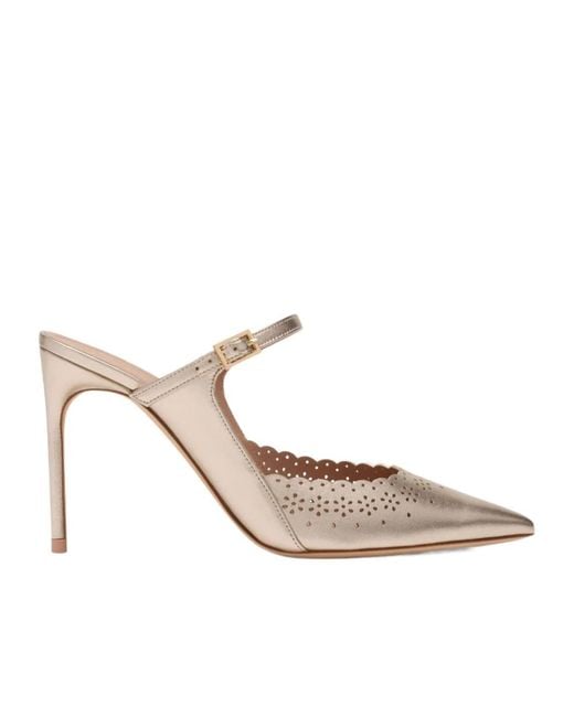 Malone Souliers Multicolor Bardot Broderie-Detail Mules