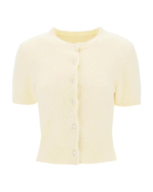 Maison Margiela Natural Button-Up Knitted Top