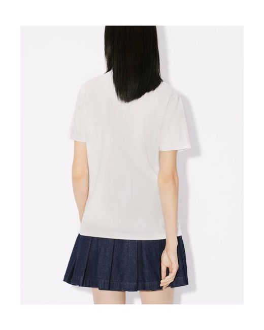 KENZO White Logo Printed Crewneck T-Shirt