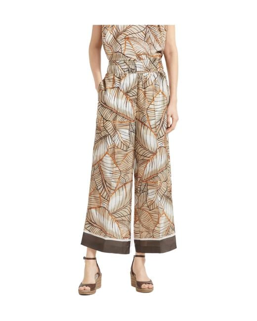 Brunello Cucinelli Natural Papyrus-Print Trousers
