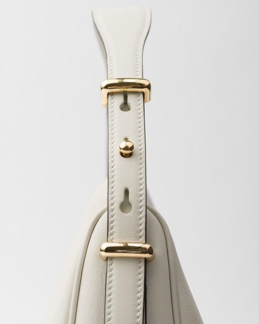 Prada Gray Arqué Zip-Up Large Shoulder Bag