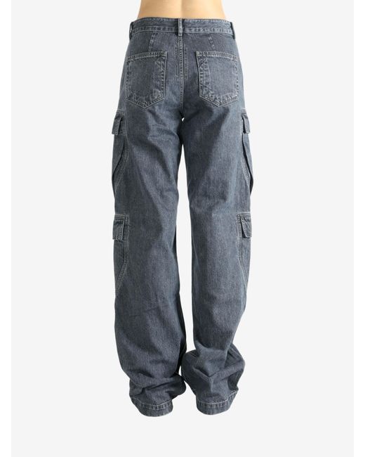 Rick Owens Gray Wide-Leg Double Cargo Jeans