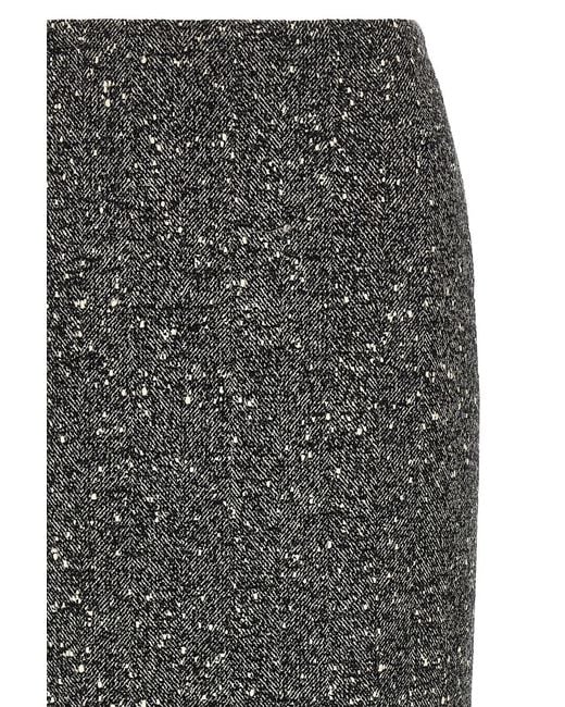 Valentino Gray Zippered Skirt
